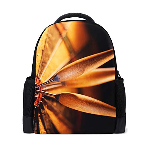 Preisvergleich Produktbild Schulrucksack Büchertasche Daypack Darts Game Sonnenuntergang Wasserdicht für Schule Reisen Mädchen Jungen