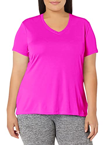 Just My Size Womens Cool Dri Short-Sleeve V-Neck Tee #TOP23