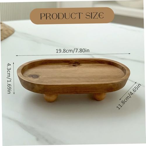 Bandeja de baño de madera decorativa con elevadores rústicos 4