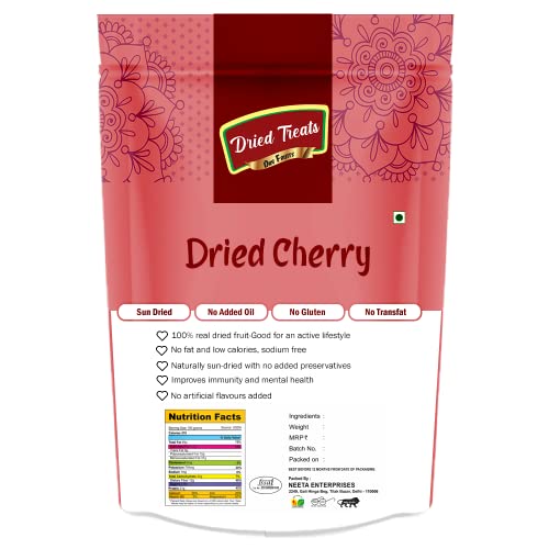 Image of Dried treats Dried Cherries 500 Grams (250 Grams X 2) - Juicy, Sweet and Chewy Snack Rich in Vitamins & Fiber | Loved by Kids, Travellers and Cooking Friendly Moms | Easy to Pack for Lunchboxes, Trips, or Decorating Cakes, Cupcakes, Ice-Cream and More | Ready to Eat Sweet Red Cherry