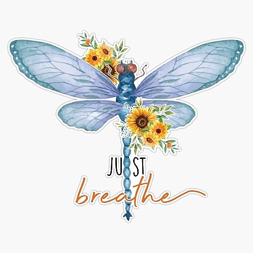 Just Breathe Vintage Positivity Sticker Vinyl Waterproof Sticker Decal Car ...