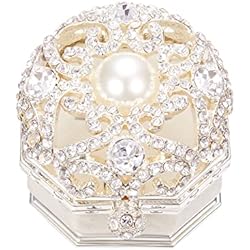 Porta Anillos Matrimonio BEAUTY NEST caja anillos compromiso boda porta alianzas joyero anillos caja para anillos de matrimonio Caja de cristal vintage para anillos(Caja de 2 anillas)