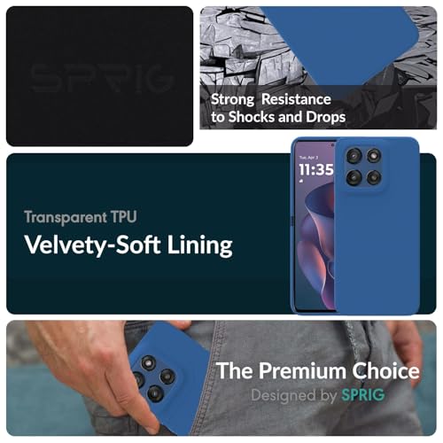 Image of SPRIG Compatible with Moto Edge 60 Stylus Premium SilkTone Back Cover Drop Tested Shock Proof Mobile Case for Men, Women, Boys and Girls with Camera Protection (Navy Blue)