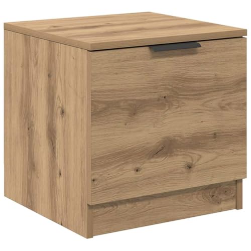 Table d'appoint avec espace de rangement double niveau en bois de chêne