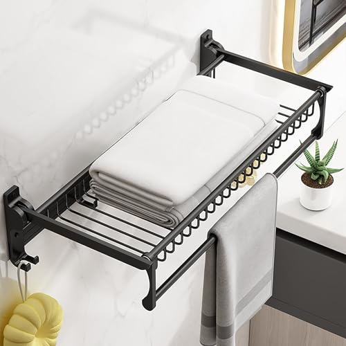 Pojemnik prysznicowy, montowany na ścianie organizer z haczykami i drążkiem na ręczniki, super nośna przestrzeń aluminiowa, do łazienki i kuchni