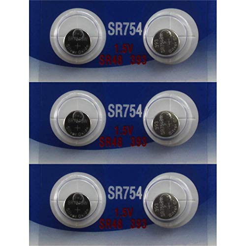 6 Powertron Silver Oxide Batteries 393 309 Sr754 Lr754 Sr48 Lr48 Ag5 193 V393 D393 Rw28 S15 55 Mah #TOP1