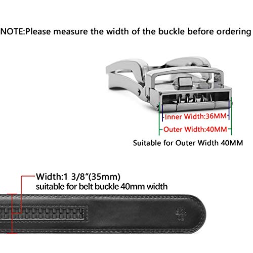 Image of Founders & C Mens Leather Ratchet Belt Strap Only 1 3 /8 inch Without Buckle,Replacement Strap Suitable for 40MM Slide Buckle