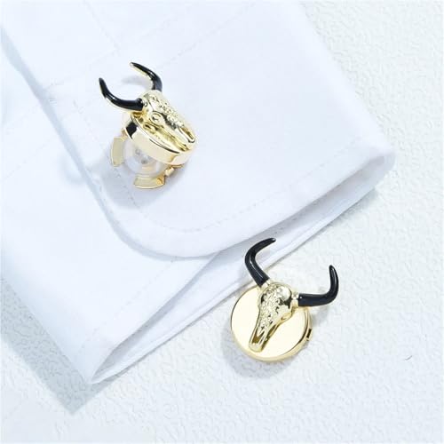 Gemelos camisa hombre de latón con forma de toro for esmoquin y camisas formales negocios 2