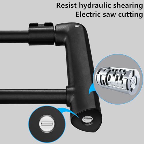 Image of Bike U Lock with 4ft Security Chain 14mm Shackle, Bike Lock with 3 Keys and Mounting Bracket, Bicycle U-Locks Perfect for Road, Mountain, and Electric Bikes,Bicycle Lock