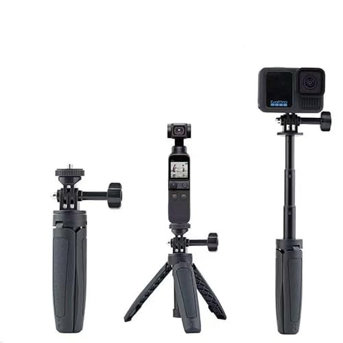 自撮り棒 GoPro用 セルカ棒 3段伸縮 3way自撮り棒 伸縮一脚 三脚 ゴープロ用 DJI OSMO ACTION/OSMO POCKET用 アクションカメラ vlog アクセサリー
