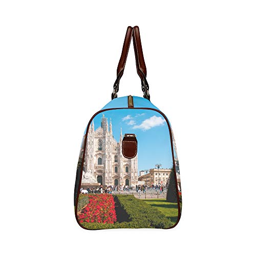 Baby Weekend Bag Unusual Beautiful Milan Cathedral Waterproof Microfiber Leather Carryon Bag Mens Sports Duffel Bag Overnight Travel Bag Travel Bag For Men Bath Travel Bag