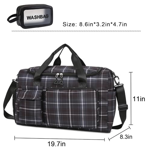 Image of Small Gym Bag for Women, Travel Duffle Bag Carry On Weekender Bag with Shoe Compartment