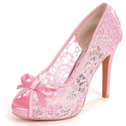 Stiletto High Heel for Women,Open Round Toe Satin Heels Comfortable Women Pumps with Bow for for Classic Wedding & Party Dress Sandals