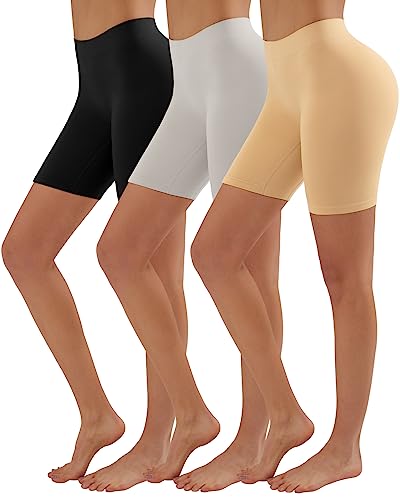 Image of YADIFEN Slip Shorts for Under Dresses Women Seamless Anti Chafing Underwear Shaping Boyshort Smooth Thigh Biker Short Panties