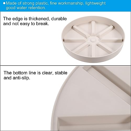 PATIKIL Plant Pot Saucers 9 Inch, 3 Pack Plastic Round Plant Pot Thicker Flower Drip Tray for Indoor Outdoor White - Image 4