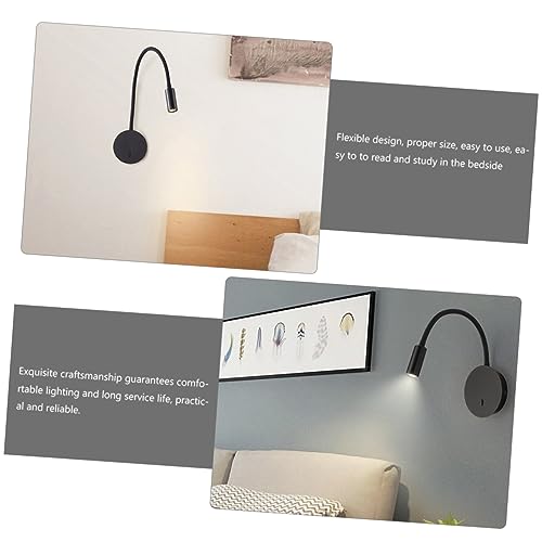 Lampe de lecture murale flexible en fer robuste avec interrupteur rotatif intégré - 3