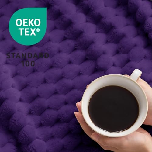 Vielit Kuscheldecke Flauschig, Deko Sofa Decke, 220x240 XXL Lila – Ansicht 5