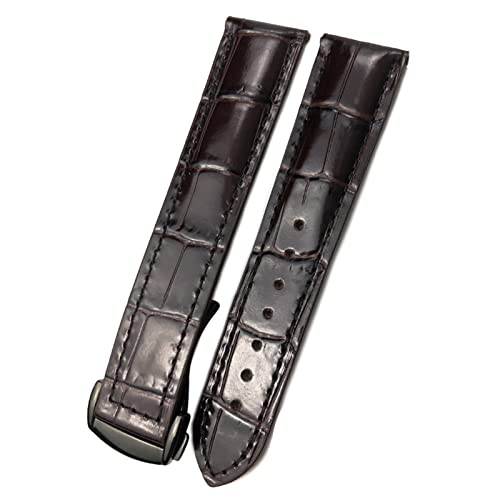 Bracelet montre cuir vache 18-22mm pour Omega Seamaster 300 boucle pliante