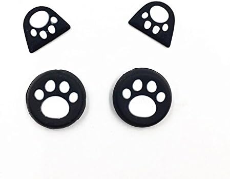 Thumb Grip Stick Joystick Cover Caps + Trigger Buttons Sticker for PS4 Controller L2 R2 Button Protective (White)