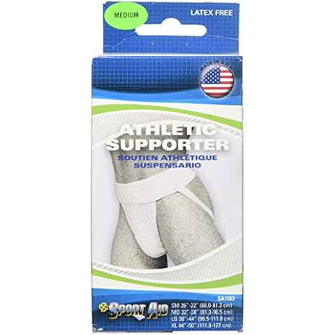 Sportaid Athletic Supporter,White,32"-38",Medium-1Ea Cover