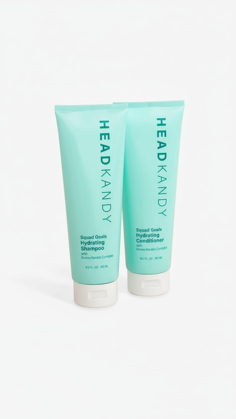 Head Kandy Sqaud Goals Amino Keratin Shampoo & Conditioner Bundle | The Besties | For Colored Hair | Salon Quality, For Dry, Damaged Hair & Growth