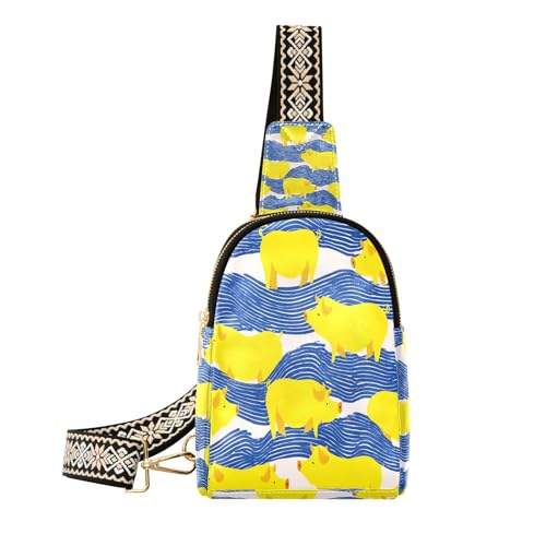 Trendy Cartoon Americas Cochon jaune vif pour bureau et étagère de salon