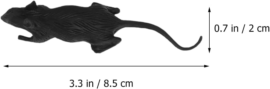 KICHOUSE Halloween Prank Rat Toy 3.35 Inch Realistic Rubber Rat Prop for Spooky Party Decorations and Practical Jokes