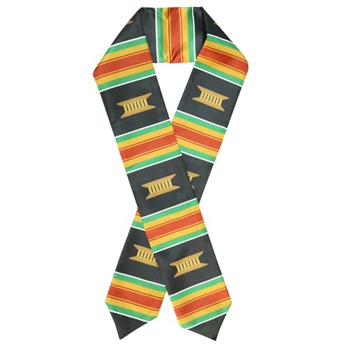 Black Red Yellow Green Scarf African American Graduation Stole Scarf2