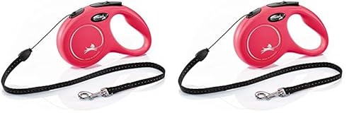 flexi New Classic S Seil 5 m rot für Hunde bis 12 kg (Packung mit 2)