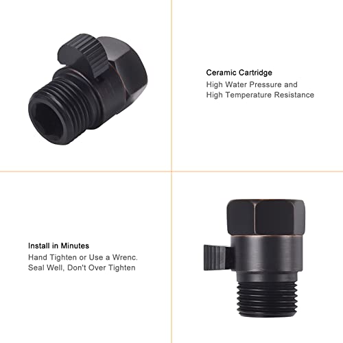 Chuangtim Water Flow Control Valve, Oil Rubbed Bronze Shower Head Flow Control Valve, Angle Simple Brass Shut Off Valve For Handheld Shower, Water Pressure Regulator Replacement For Shower System #TOP5
