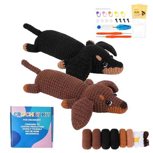 Kit animal avec teckel à crocheter durant vos week-ends créatifs en famille