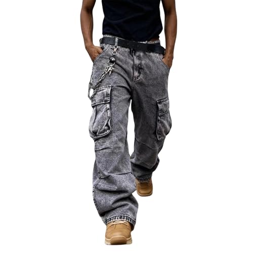 Pantalon cargo décontracté en denim fini les jeans serrés en été