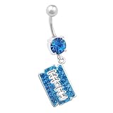 1 piercing colgante de acero quirúrgico de 14 g, 3/8, 10 mm, joyería para ombligo, lóbulo de oreja, 8 mm, 5 mm, cristal, más opciones, Acero inoxidable, No es una piedra preciosa