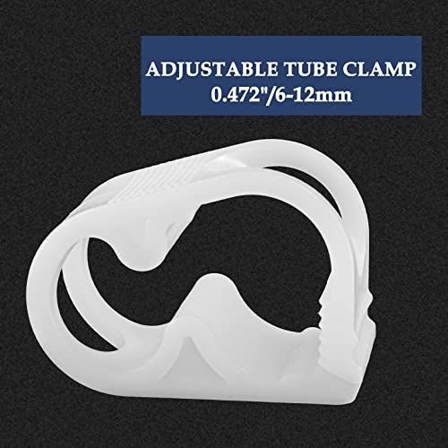 Rierdge 6 Pcs Plastic Tubing Clamps Adjustable Tube Clamp 0.236-0.472 Inch, 6-12 Mm Flow Control Hose Clamp Tube Laboratory Pinch Valve Syphon Pipe Clamp (White) #TOP5