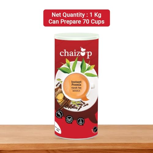 Image of Chaizup Premium 1 Min Instant Assorted Tea Pack - 1kg Cans (Pack of 2) | Cardamom & Masala Flavours | Approx. 144 Servings | 2kg
