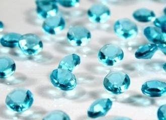 4000 Aqua/Turquoise Quality Diamond Scatter Crystals Wedding Table Decoration by Wonderland Home by Table Crystals