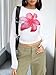 Trendy Queen Womens Long Sleeve T Shirts Fall Fashion 2025 Basic Crop Tops Going Out Workout Outfits Y2k Clothes Pink Flower XS