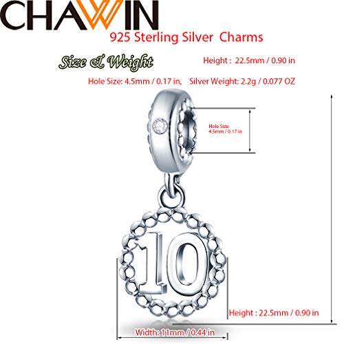 16,17,18,19,20,21,22,24,25,26,30,32,33,35,37,40,49,50,60,69,77,80,88,99 Number Charms 925 Sterling Silver Pendants Beads Fit Pandora Bracelets/Necklace, Dangling Dangle Charm for Birthday/Anniversary/Meaningful Numbers2