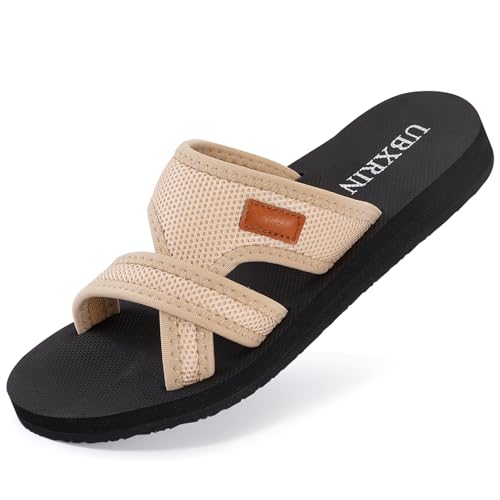 UBXRIN Women's Comfortable Beach Slides Summer Casual Slip on Slide Sandals Rubber Sole2