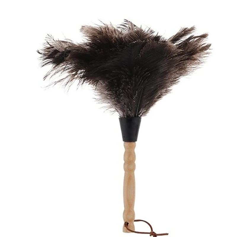 Image of Anti-Static Ostrich Feather Fur Brush Duster Dust Cleaning Tool Wooden Handle Dusting Tools Feather Duster Dust Collector