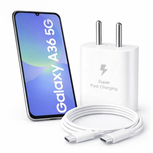 Image of 25W Charger for Samsung Galaxy A36 with Type-C to C Cable | Super Fast Charging PD Adapter for Galaxy S26 /S25 Ultra, S24 FE, M17e /A36 /A16, M15 /M17 /M55 5G, F17 /F70e /Z Fold & S /A /M /F /Z Series Phones