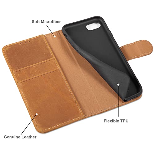 Coque iPhone SE 2022 étui cuir clapet aimanté contre les rayures - 3
