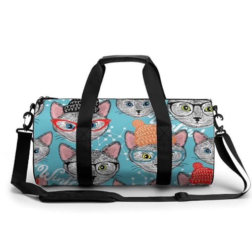 Sac de sport chat en peluche 45cm pour gym et voyage