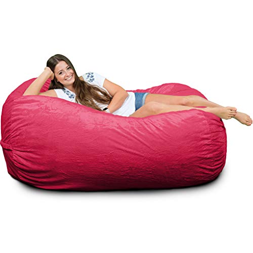 Ultimate Sack Lounger Bean Bag Chair: Giant Foam-Filled Furniture - Machine Washable Covers, Double Stitched Seams, Durable Inner Liner, And 100% Virgin Foam. Corner Chair. (Pink, Fur) #TOP29