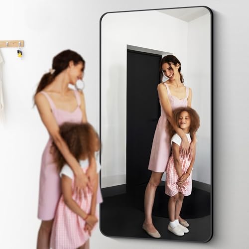 Image of DESBING 72 inch x 36 inchBathroom Mirror, Matte Black Wall Mirror with Metal Frame, Decorative Rectangular Vanity Mirror for Bedroom Bathroom Living Room Entryway (Horizontal /Vertical)