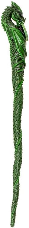 SUMMIT COLLECTION Gifts Decorative Earth Elemental Dragon Magic Wand Green Spiral Staff Handcrafted Fantasy Costume Accessory 13.75 H