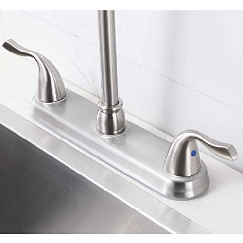 Hotis Stainless Steel Two Handle Kitchen Faucet for Mobile Motor Homes,Trailers, Campers , Brushed Nickel Lead-Free Faucet Kitchen
