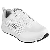 Cuello y lengüeta acolchados Skechers Go Golf Elite 5 Sport, Zapatillas Hombre, White Synthetic Textile Black Trim, 46.5 EU