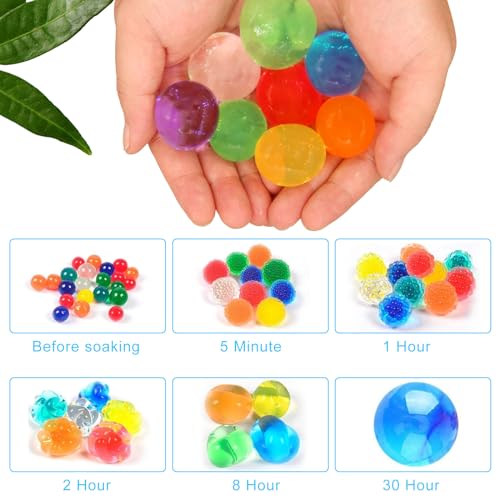 YESLUSY Wasserperlen Bunte 50000 & 200 XXL, Ungiftig für Pflanzen, Blumen, Vase Füllstoff und Deko