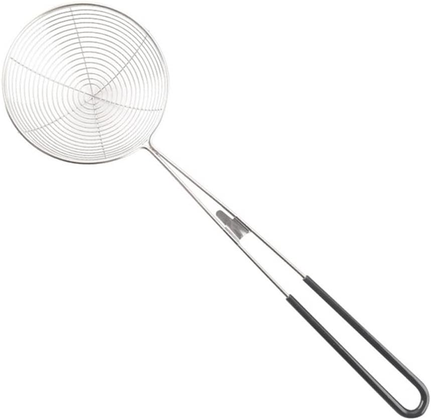 3 Sizes Skimmer Stainless Steel Colander Mesh Oil Strainer Flour Sifter Sieve Colander Leak Spoon Noodle Strainer Cooking Tools (Size : 2.9 * 8cm) (2.7 * 6.6cm)